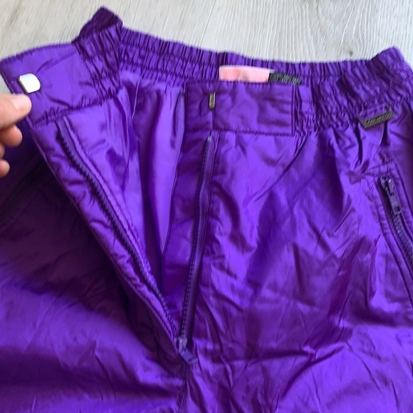Vintage Edelweiss Purple Ski Snow Pants high waist shimmer retro size 14 women’s - Picture 12 of 15